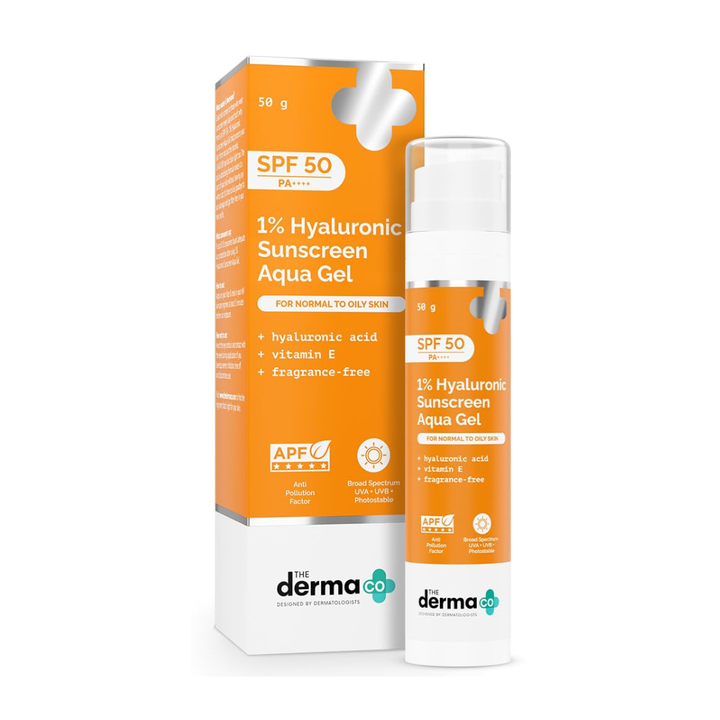 The Derma Co 1% Hyaluronic Sunscreen Aqua Gel SPF 50 PA++++ - 50gm