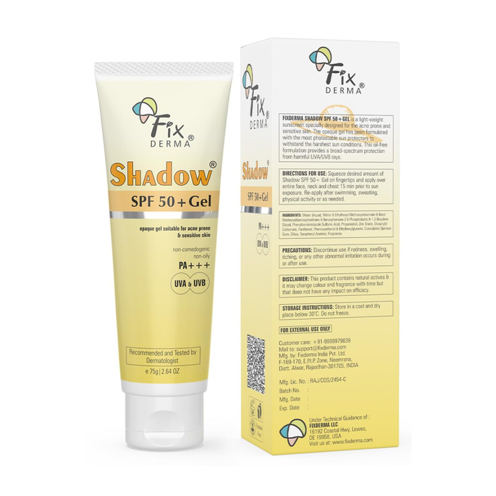 Fixderma Shadow Sunscreen SPF 50+ PA+++ Gel - 75gm