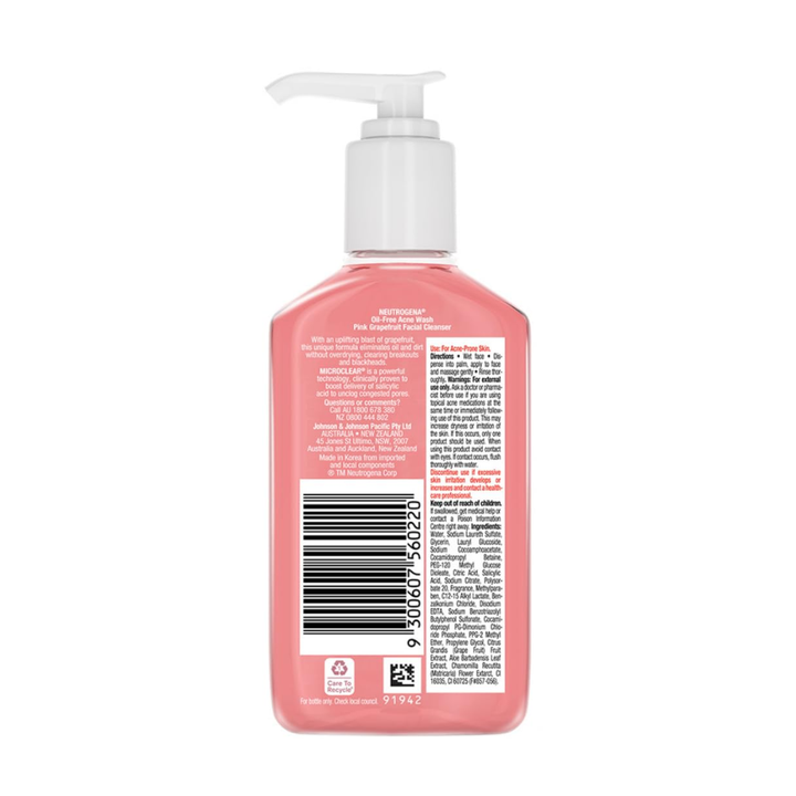 Neutrogena Oil Free Acne Wash Pink Grapefruit Cleanser - 175ml
