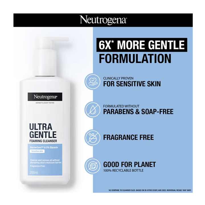 Neutrogena Ultra Gentle Foaming Cleanser - 200ml