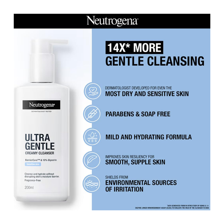 Neutrogena Ultra Gentle Creamy Cleanser - 200ml