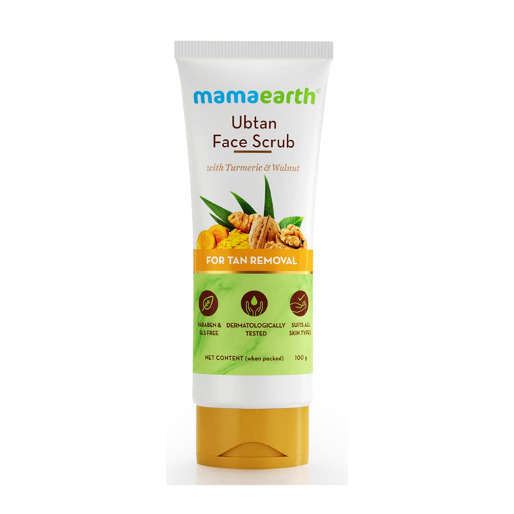 Mamaearth Ubtan Scrub For Face With Turmeric & Walnut For Tan Removal - 100ml