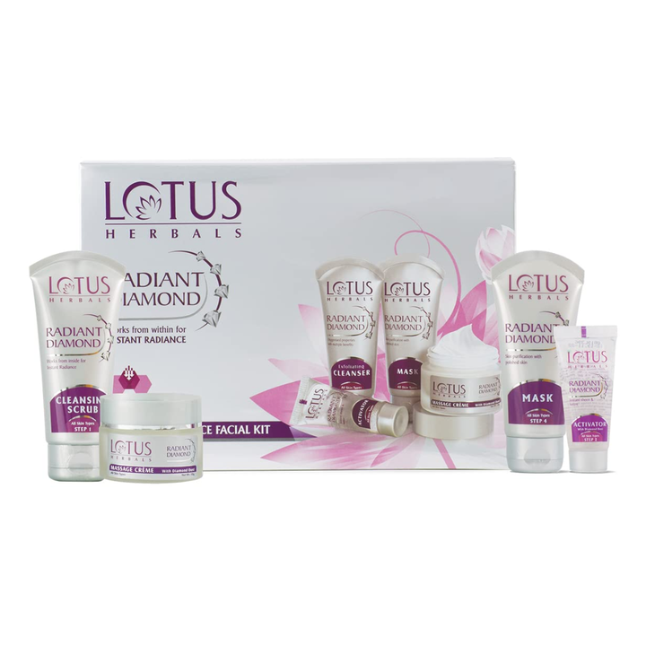 Lotus Herbals Radiant Diamond Cellular Radiance 5 In 1 Facial Kit