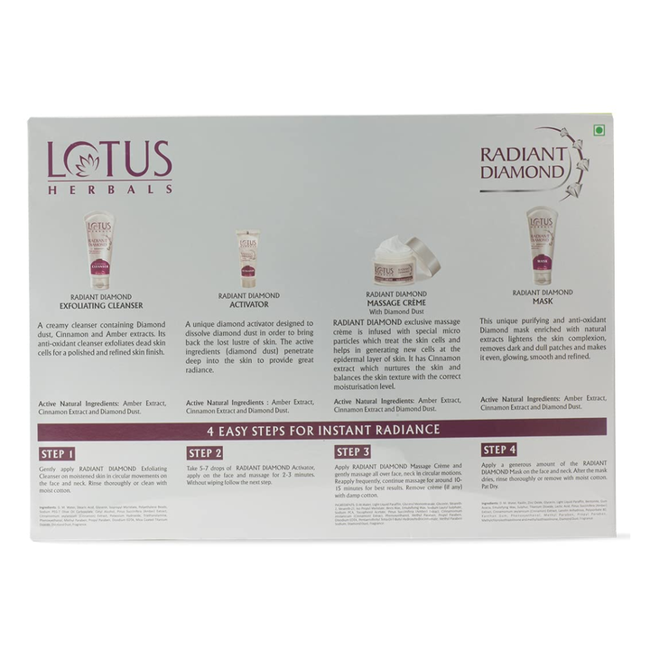 Lotus Herbals Radiant Diamond Cellular Radiance 5 In 1 Facial Kit
