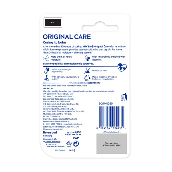 NIVEA Original Care Lip Balm - 4.8g
