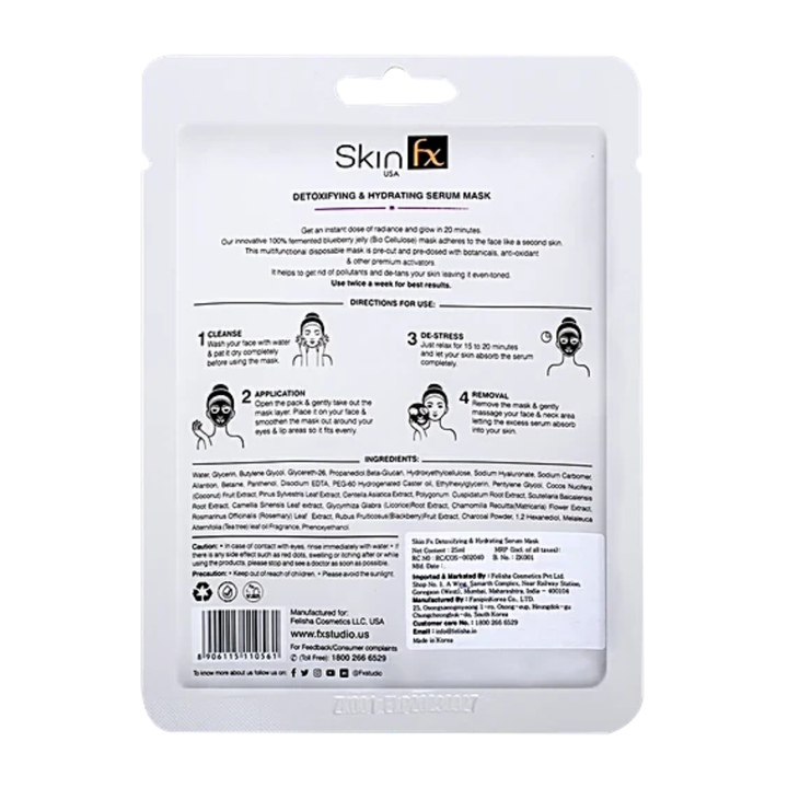 SkinFx Detoxifying & Hydrating Sheet Mask - 25 ml