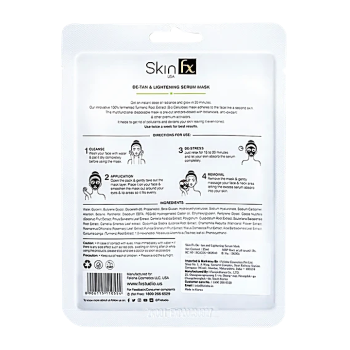 SkinFx De-Tan & Lightening Serum Mask - 25ml