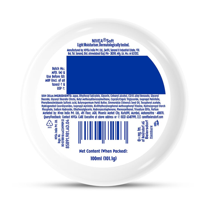 NIVEA Soft Daily UV Light Moisturising Cream with SPF-15 - 100ml