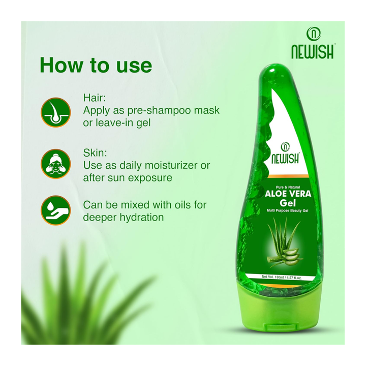 Newish Pure Organic Aloe Vera Gel - 130ml