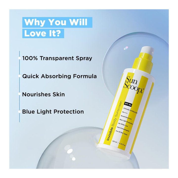 SunScoop Invisible Body SPF 60 PA++++ Sunscreen Spray - 125ml