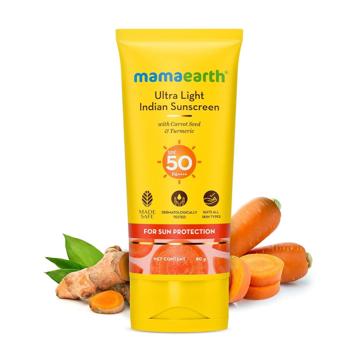 Mamaearth Ultra Light Indian Sunscreen Spf50 PA++++ - 80gm