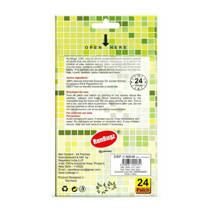 Runbugz Anti Mosquito Patch Plain Assorted 24 Patches
