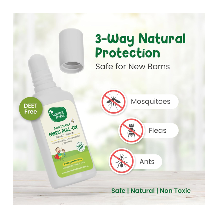 Mother Sparsh Natural Mosquito Repellent Fabric Roll-on for Babies - 12ml