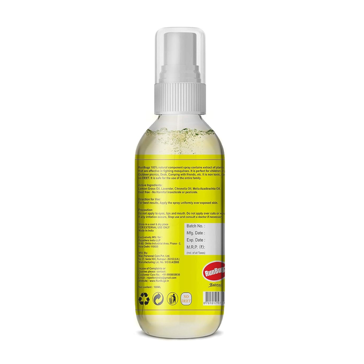 RunBugz Natural Mosquito Repellent Body Spray - 100ml