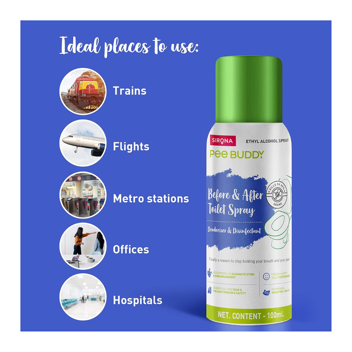 PeeBuddy Toilet Seat Sanitizer Deodorizer and Disinfectant 100ml