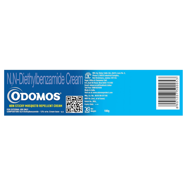 Odomos Non-Sticky Mosquito Repellent Cream - 100gm
