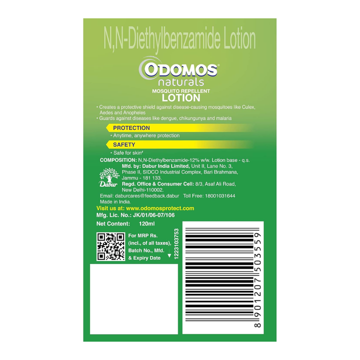 Odomos Naturals Mosquito Repellant Lotion -120 Ml