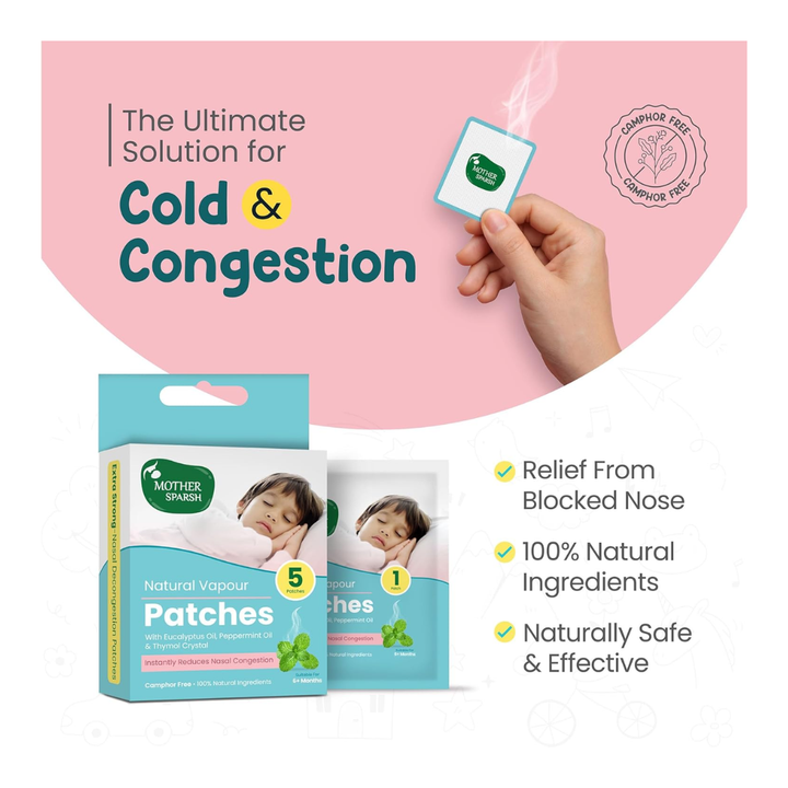 Mother Sparsh Natural Vapour Patches For Kids -  5 Patches