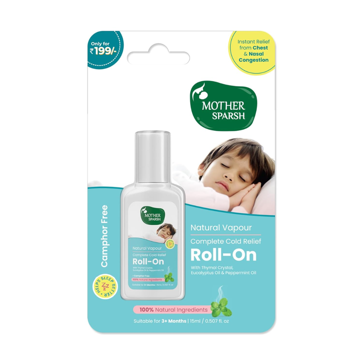 Mother Sparsh Natural Vapour Complete Cold Relief Roll-On for Babies - 15ml