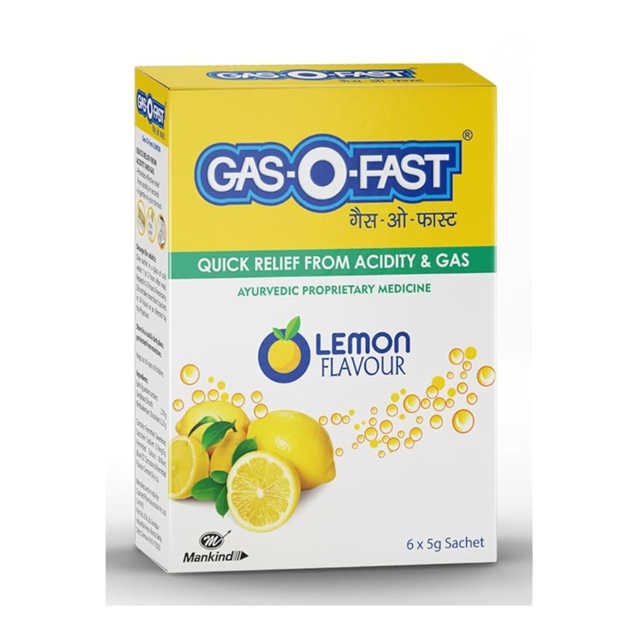 Gas-o-fast ayurvedic antacid - Lemon flavour (6 sachets, 5 g each)