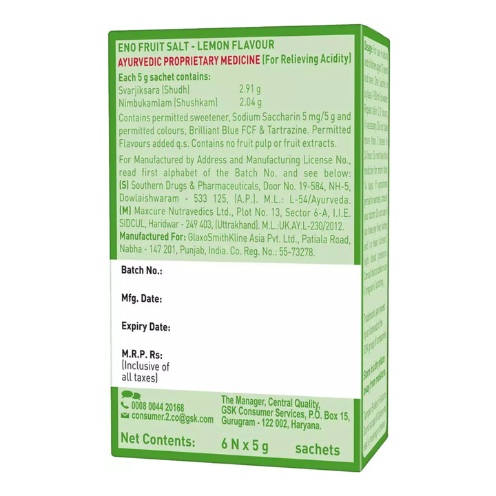 Eno Sachet (Lemon) 6x5gm