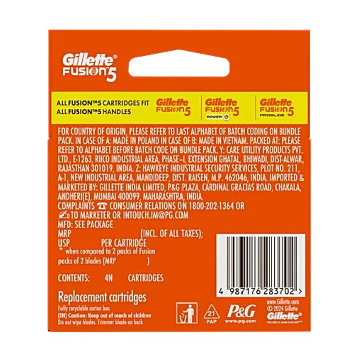 Gillette Fusion ( Pack of 4 Cartridges )
