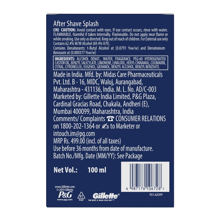 Gillette After Shave Splash Refreshing Breeze - 100ml