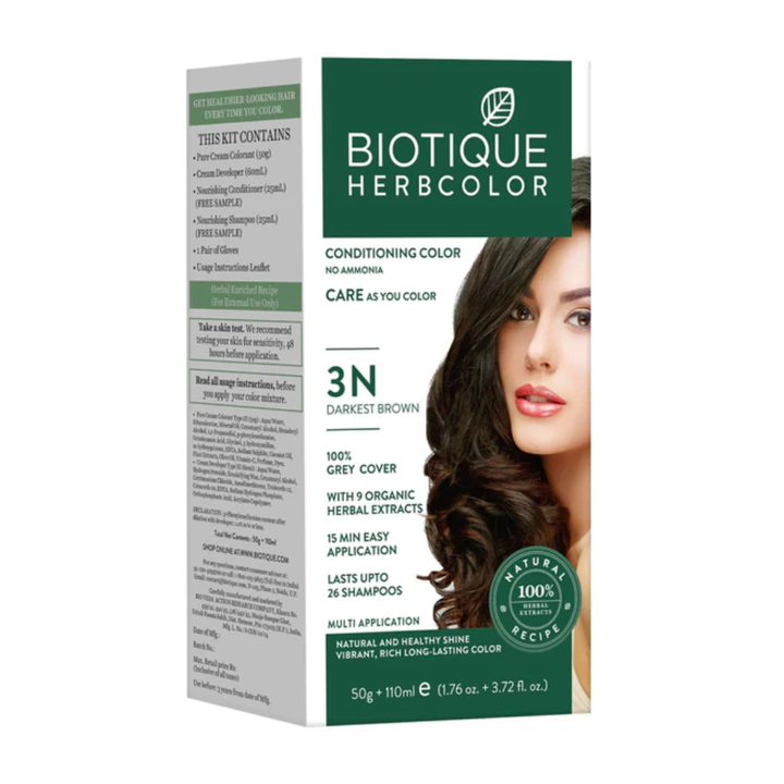 Biotique Herbacolor Darkest Brown (3N ) 50gm + 110ml