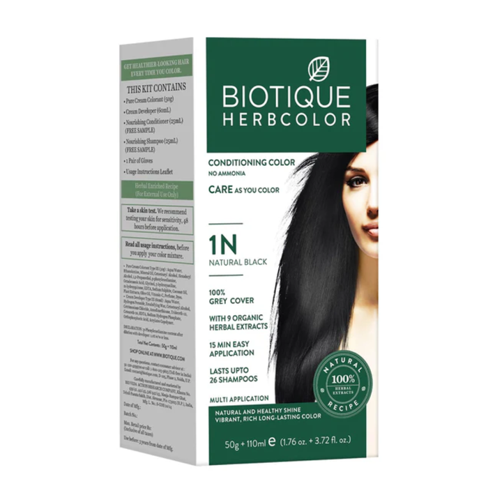 Biotique Herbcolor 1n Natural Black 50gm + 110ml