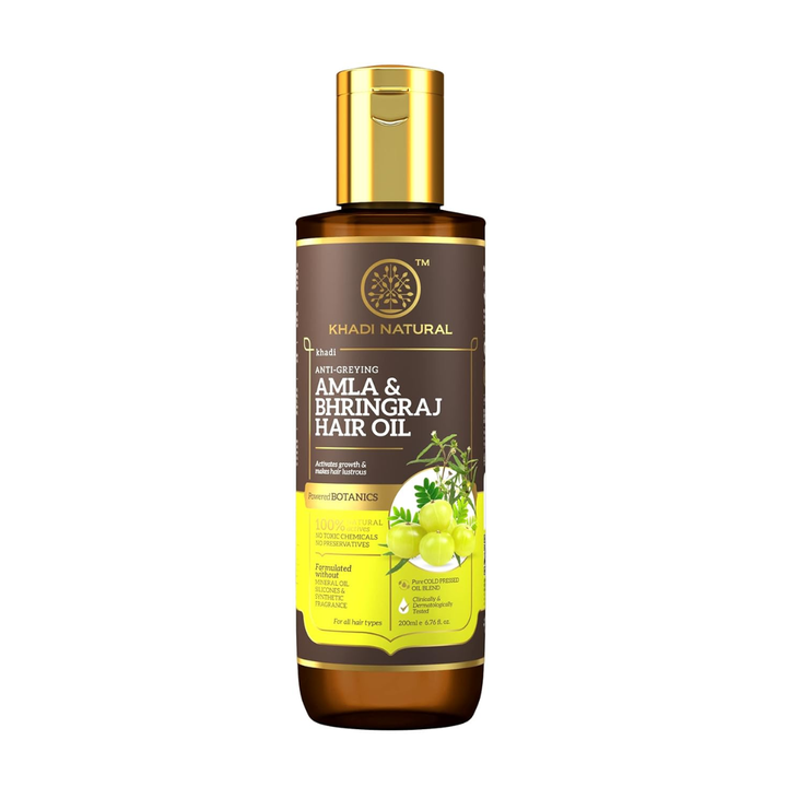 Khadi Natural Powered Botanics Hair Oil Amla & Bhringraj SLS Paraben Free - 200ml