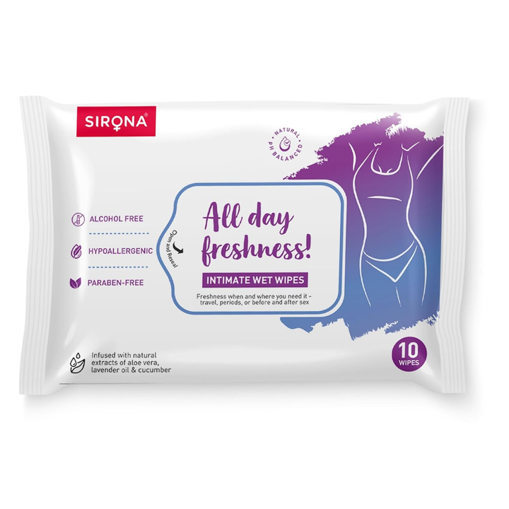 Sirona Intimate Wet Wipes - 10 Wipes