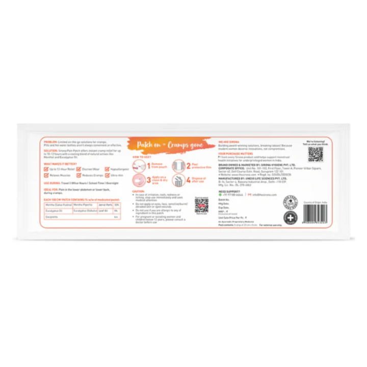 Sirona Feminine Pain Relef Patch (Pack Of 5)