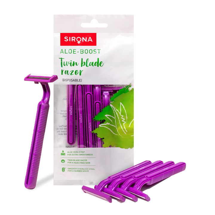 Sirona Aloe Boost Disposable Hair Removal Razor For Women Pack Of 5