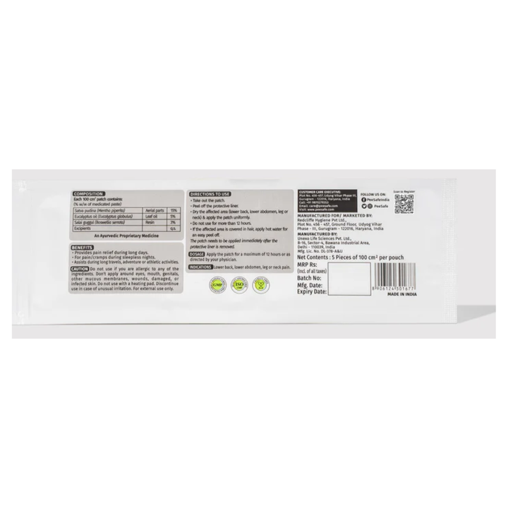 Peesafe Feminine Herbal Pain Relief Patch (5 Patches)