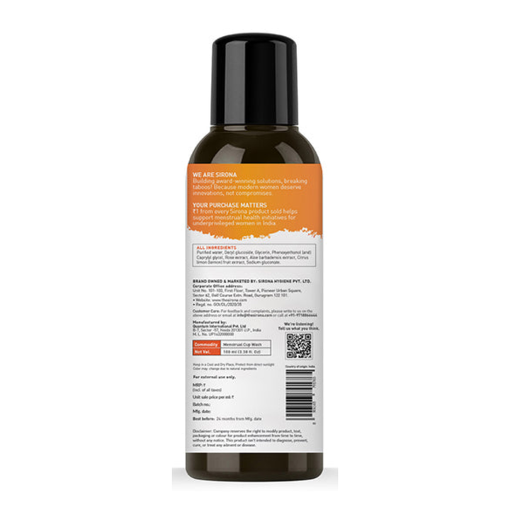 Sirona Hygiene Menstrual Cup Wash - 100ml