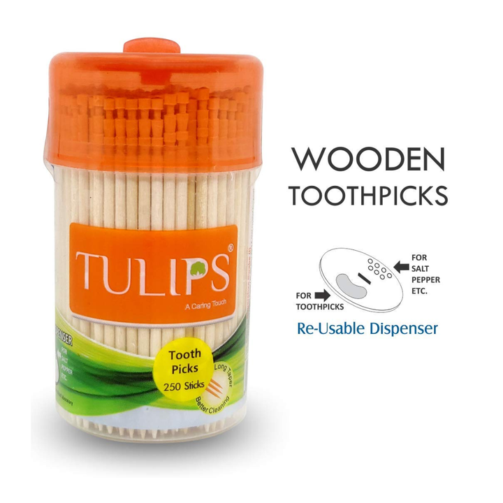 TULIPS Wooden Toothpicks 250 Sticks
