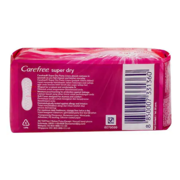 Carefree Super Dry Unscented Panty Liners 20 pcs