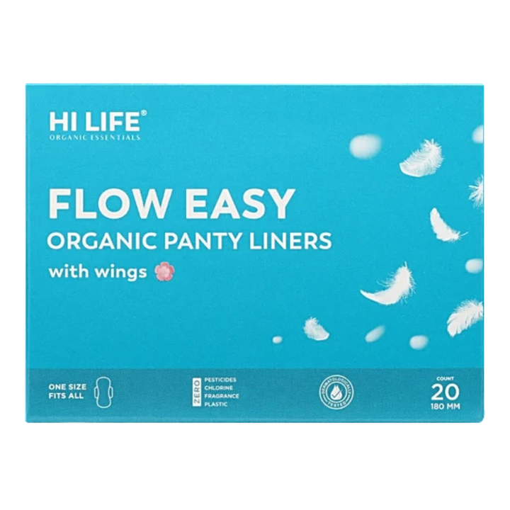 Hi Life Flow Easy Organic Panty Liners With Wings - 20 pcs