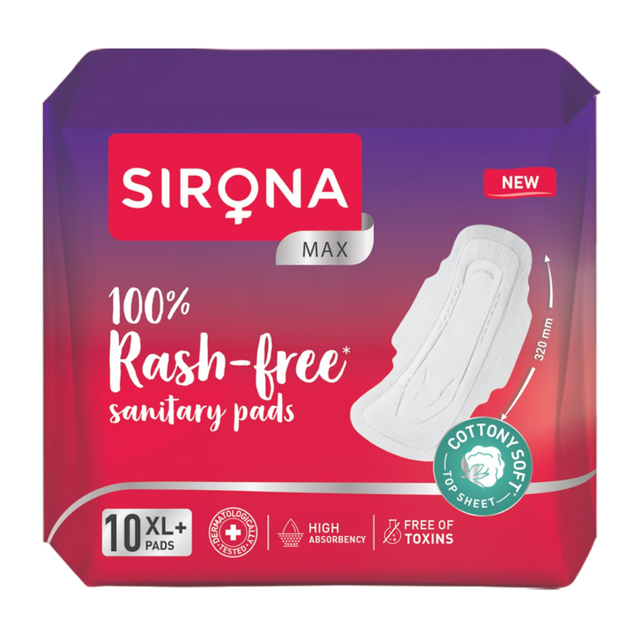 Sirona Max Sanitary Pads for Women XL Plus (Pack of 10 Pads)