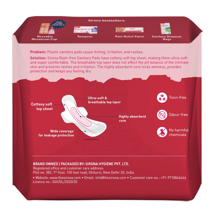 Sirona Max Sanitary Pads for Women XL Plus (Pack of 10 Pads)