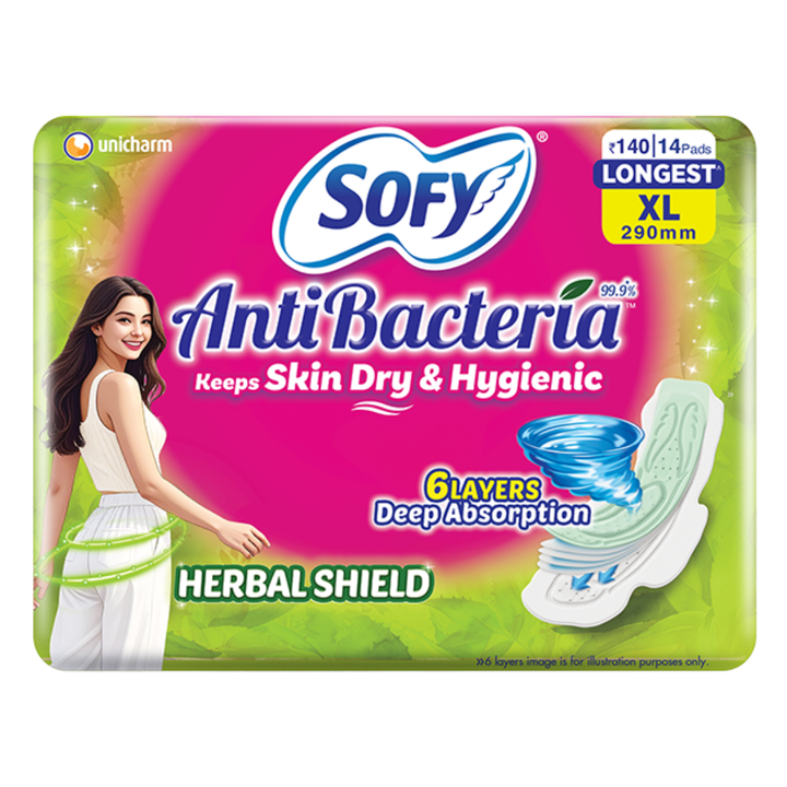 Sofy Anti Bacteria Extra Long Sanitary Pads - Pack of 14