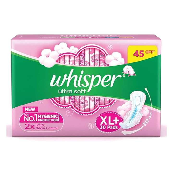 Whisper Ultra Soft XL+ Wings 30Pads