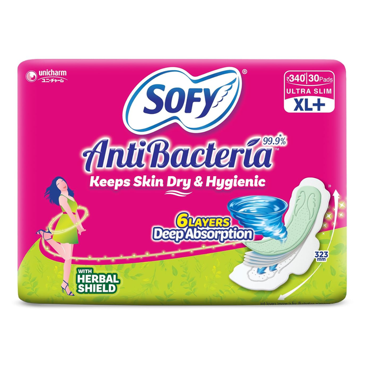 Sofy AntiBacteria XL+  30 Count pads