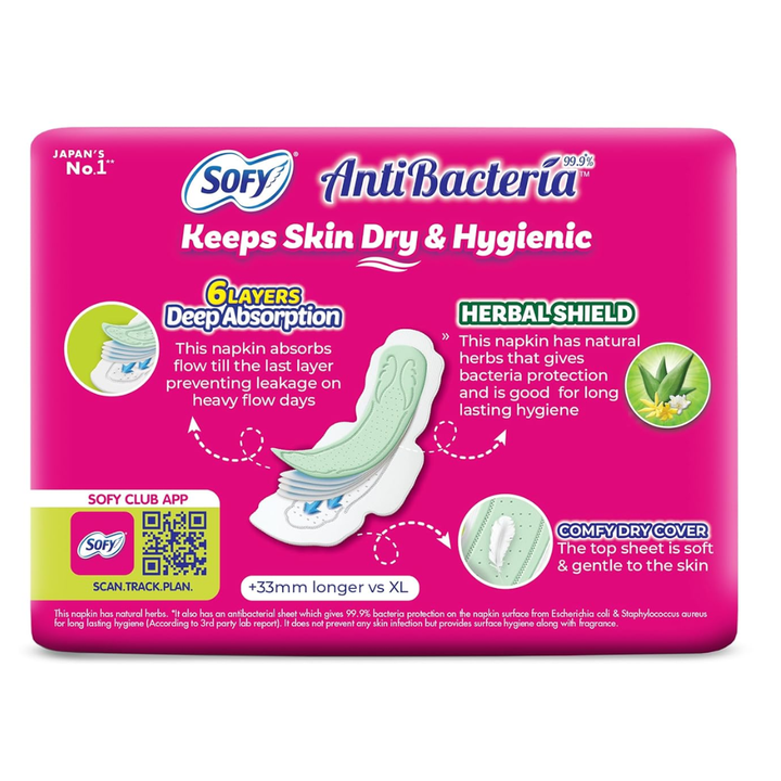 Sofy AntiBacteria XL+  30 Count pads