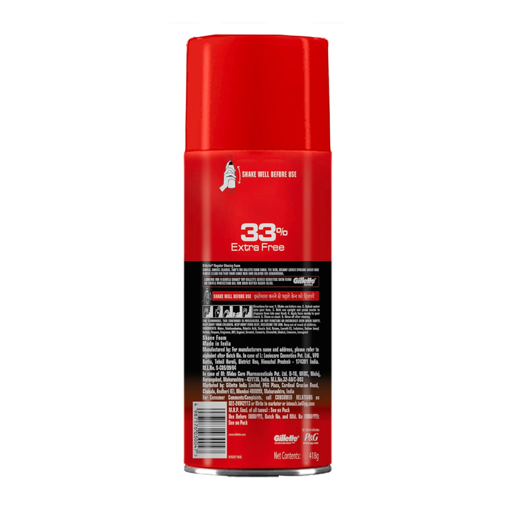 Gillette Classic Regular Pre Shave Foam, 418g