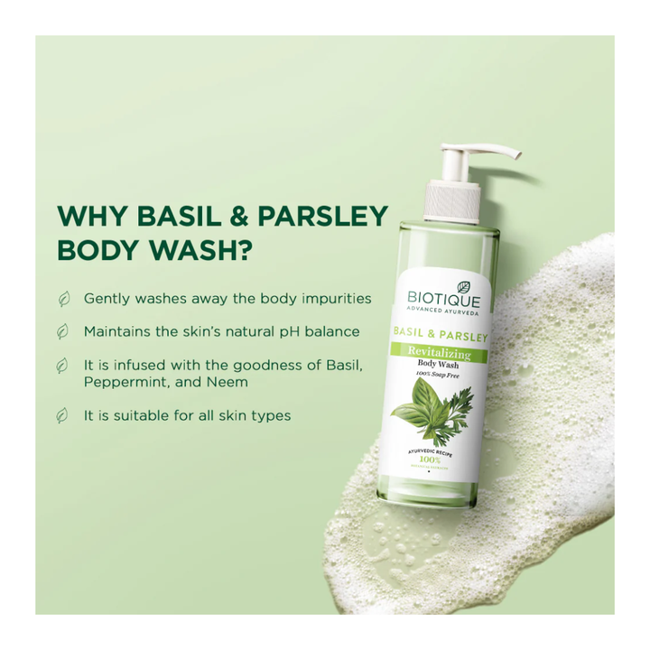 Biotique Basil & Parsley Revitalizing Body Wash - 200ml