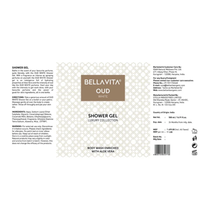 Bella Vita Whiteoud Unisex Shower Gel - 500ml