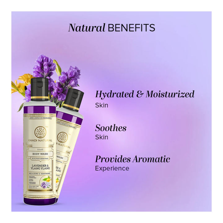 Khadi Natural Lavender & Ylang Ylang Body Wash SLS & Paraben Free - 210ml