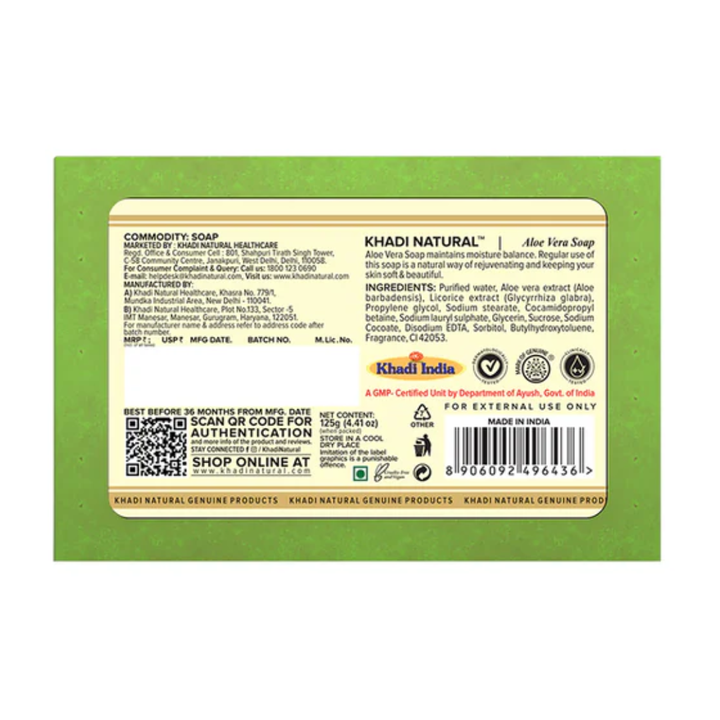 Khadi Natural Herbal Aloevera Soap - 125gm