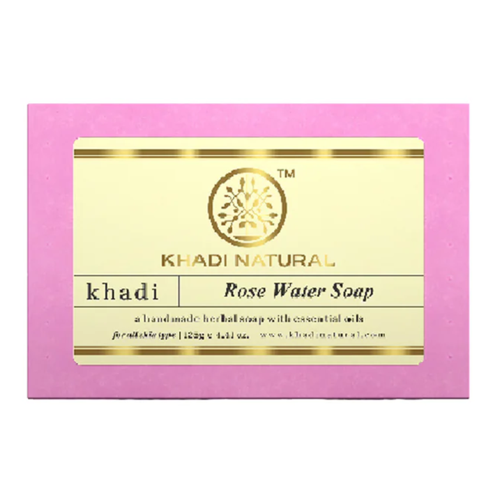 Khadi Natural Herbal Rose Water Soap - 125gm